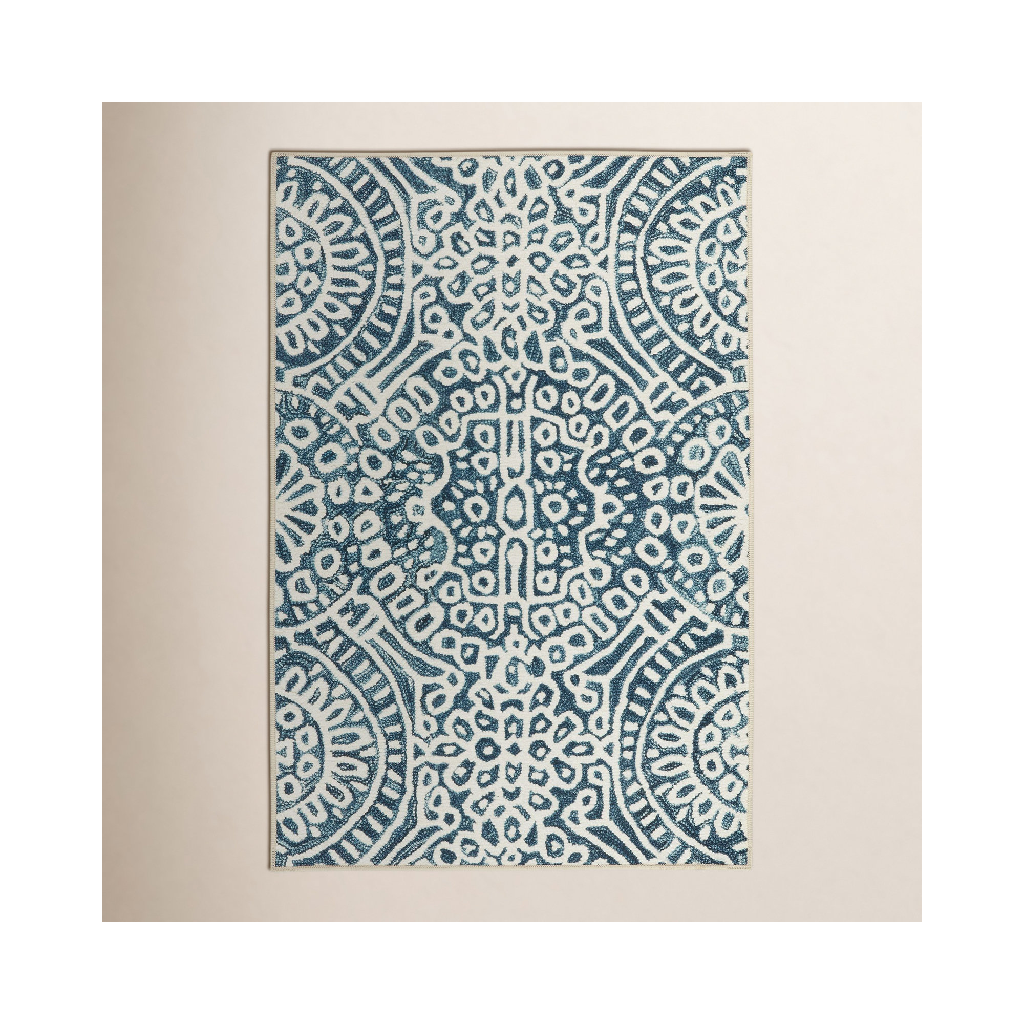 Temple Ink Machine Washable Rug, Rectangle 5' x 8'