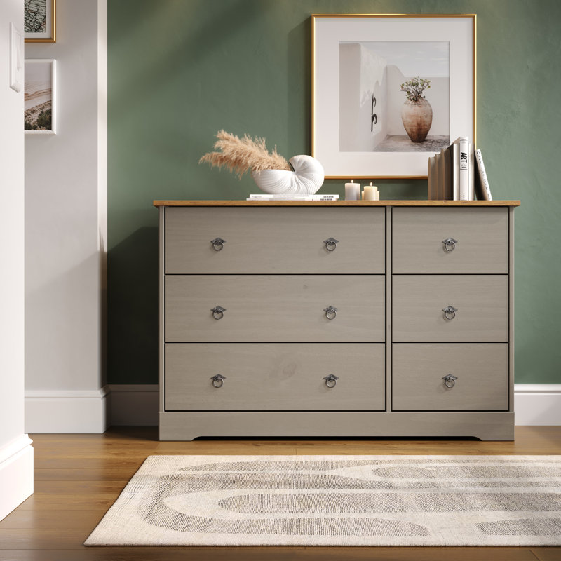 Solid Wood 6 - Drawer Rectangle Accent Chest