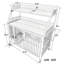 Grande cage pour animaux de compagnie avec support de rangement, tiroirs avec bacs à nourriture et à eau en acier inoxydable, support de rangement à double couche en cadre de fer et matériau en bois aggloméré, robuste, exquis et pratique (noir + gris fumée)