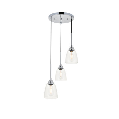 Luminaire suspendu en forme de cloche à 3 lumières Granjeno