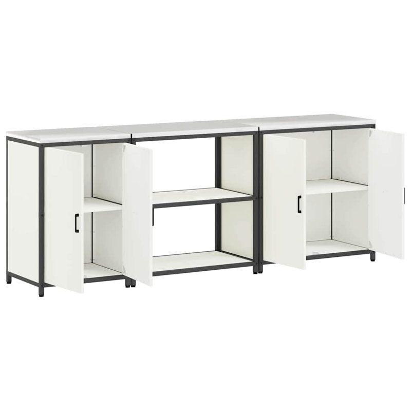  Storage Kitchen Cabinet Set, White