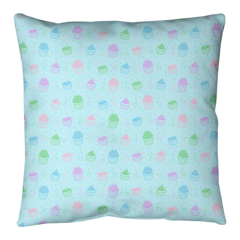 Coussin de sol Katelyn Elizabeth, 28 po x 28 po, Bleu et pastel