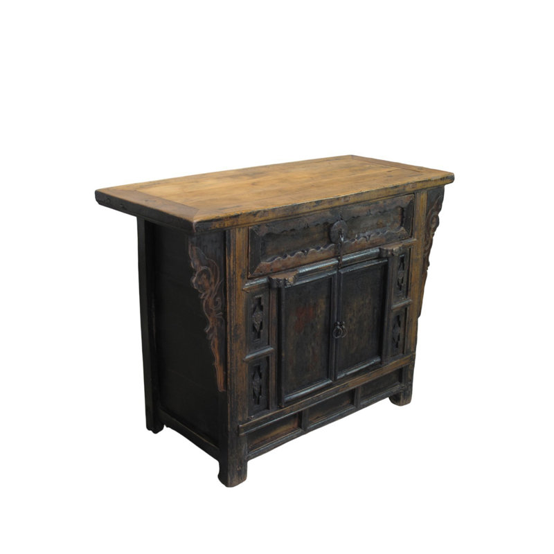 Antique Distressed Elm Altar Cabinet