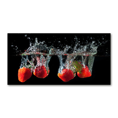 Strawberries Under Water - Wrapped Canvas Print