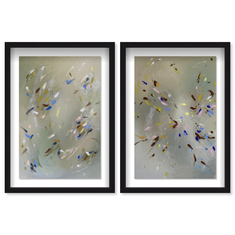 Spontaneous Traces Set Set by Oliver Gal, 51"H x 35"W, Black Shadowbox