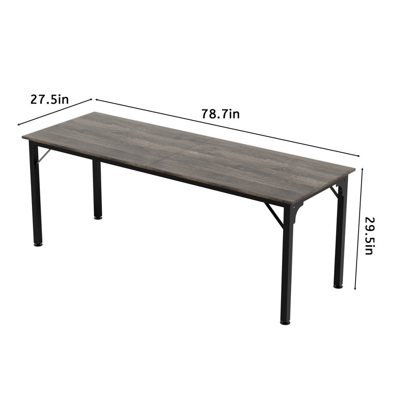 Modular Conference Table Set, 78.7" Industrial Grey Wood & Metal Splicing Office Desk, Flexible U-Shape/Row Layout for Meeting Rooms, Training & Collaborative Workspace