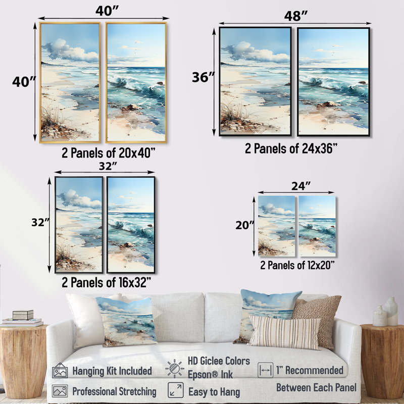 «Ocean Charm In Winter I», art mural océan surdimensionné, H 32 po x l 32 po, Noir, Reproduction encadrée sans passe-partout