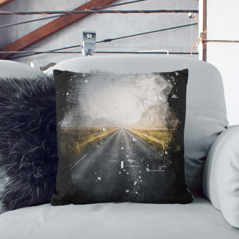 Square Cushion, Black, 55cm H x 55cm W x 20cm D
