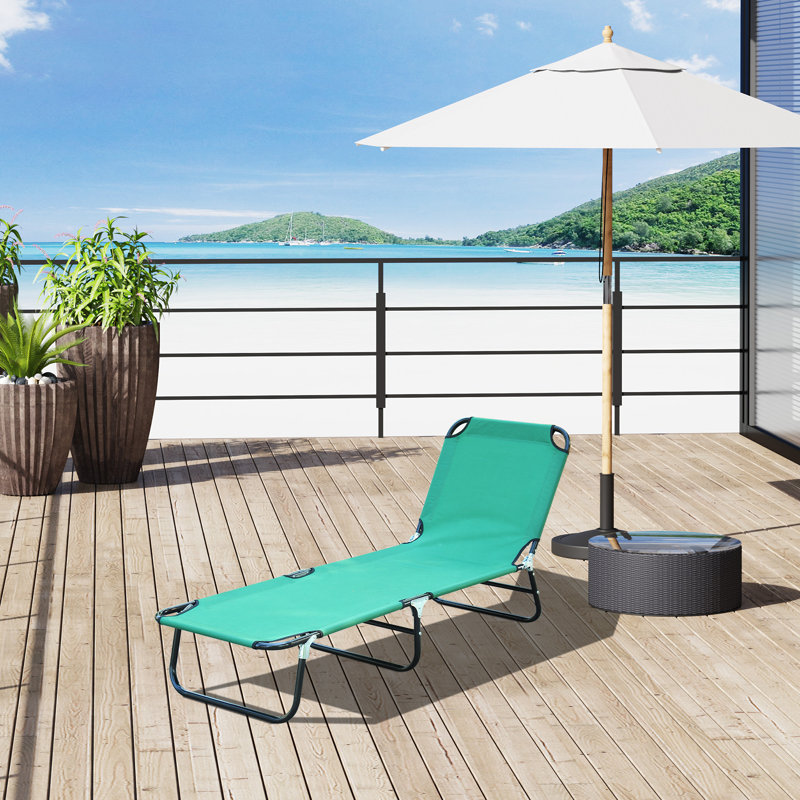 Foldable Outdoor Chaise Lounge Chair, Green