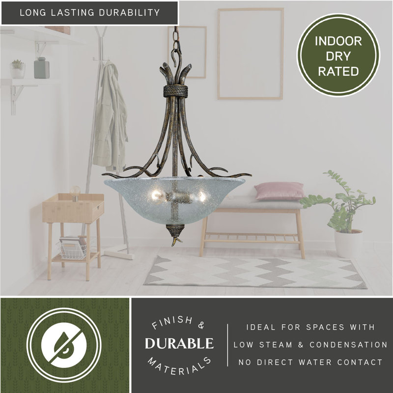 Luminaire suspendu bol 3 lumières unique Polzin