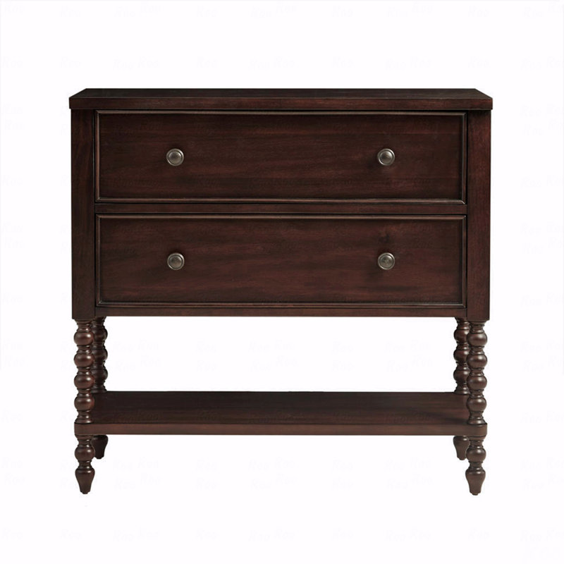 Commode décorative 2 tiroirs, Brun