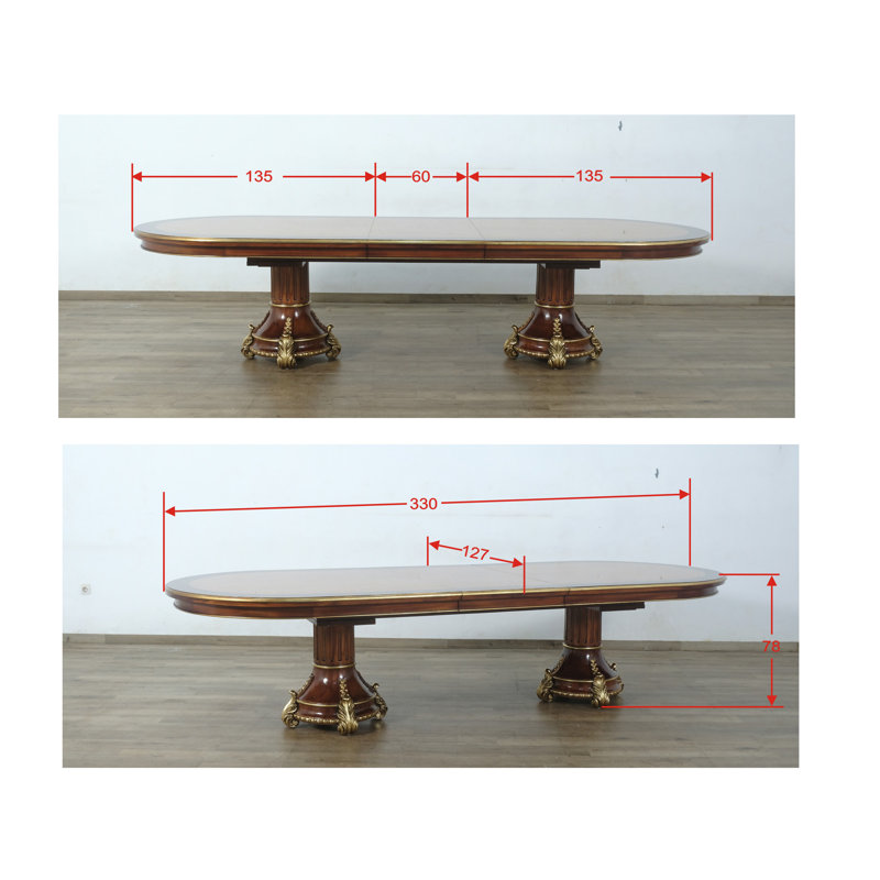 Manfro Extendable Solid Wood Base Dining Table