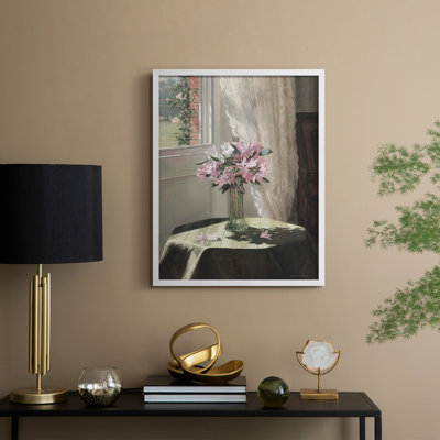 Impression florale vintage encadrée XCV III - bois massif
