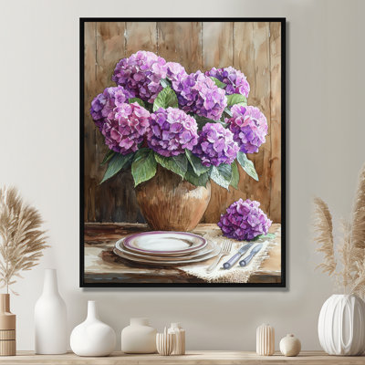 Bouquet d'hortensias à la ferme II - décoration murale hydrangées
