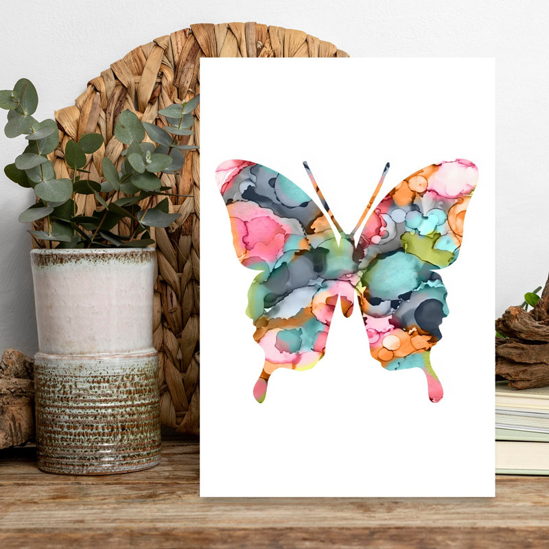 Art mural contemporain abstrait Butterfly III, 18" H x 12" W