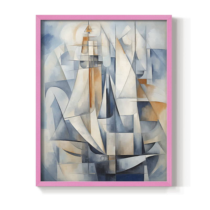 NAUTICAL Series CDxxvi, reproduction encadrée - bois massif, Rose, H 11 po x l 9 po