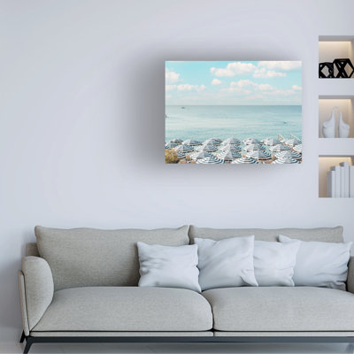 "Bachelor Grace", art numérique sur toile, parasols de plage français