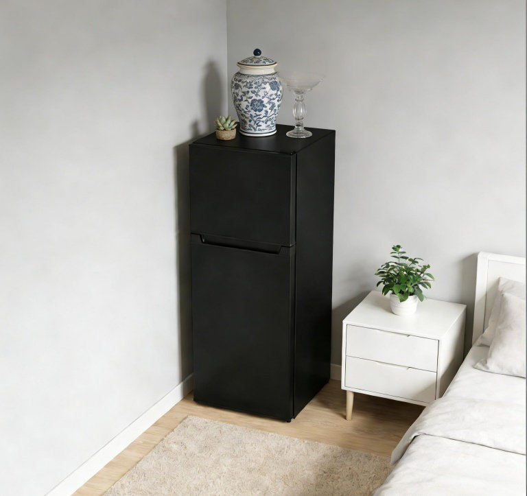 (Noir) Réfrigérateur compact, petit réfrigérateur de bureau, réfrigérateur pratique