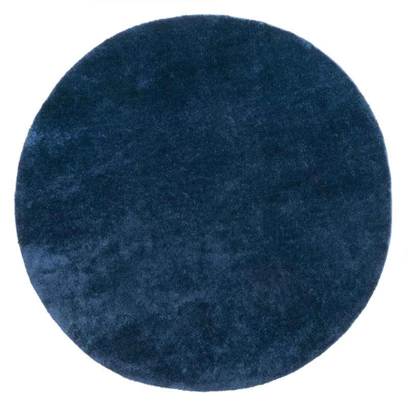 Tapis uni lavable en machine Loni pour le salon, la chambre à coucher, la salle à manger et la chambre de bébé, Rond 4 pi