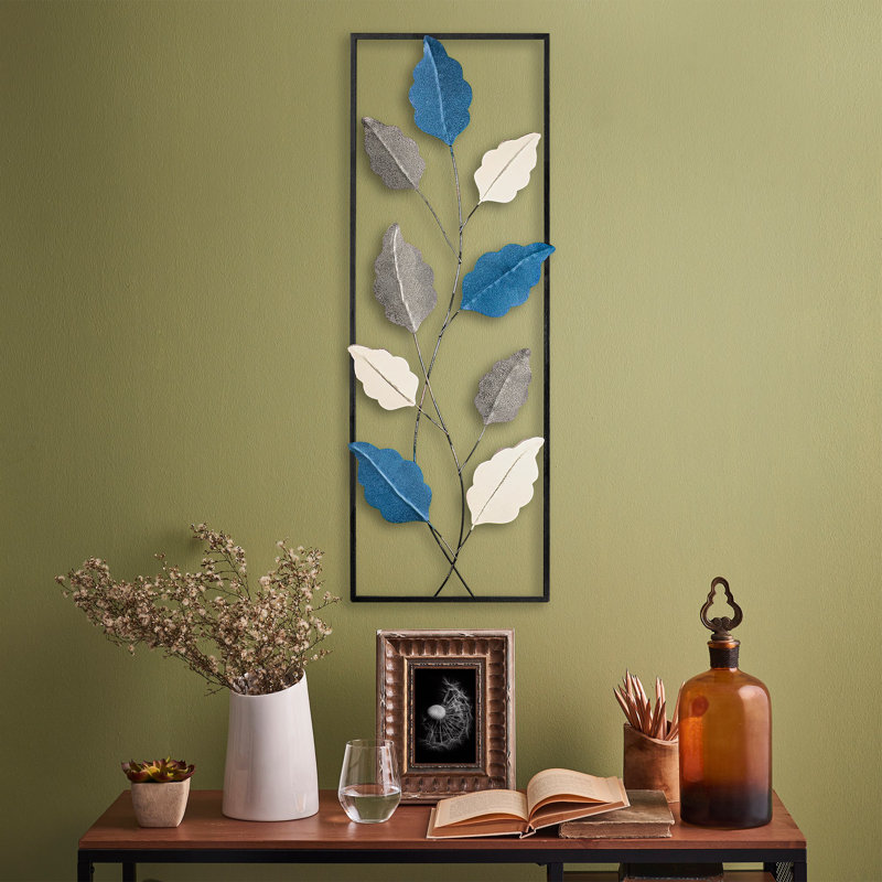 Handmade Decorative Metal Wall Accessory, 12.6 x 35.4 inches | 100% Metal, Thickness: 0.06 inches | Unique Hand-Painted Design, Perfect for Home Decor | Versatile Wall Hanging with Distinctive Color Variations
