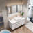 Sinber 19" x 15" x 5.3" White Rectangular Ceramic Countertop Bathroom Vanity Vessel Sink