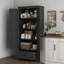 HOMcom - Armoire de rangement de 69 po de hauteur, garde-manger autoportant Farmhouse avec 2 portes, tiroir et tablettes réglables pour la salle à manger, noir