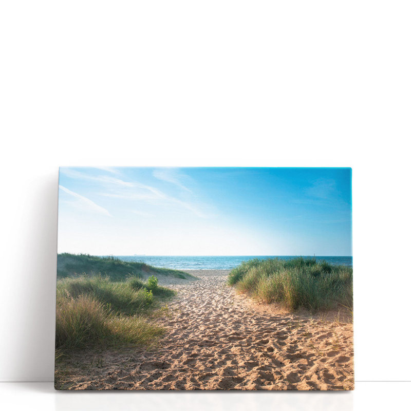 Chemin sur la plage - reproduction d'art sur toile, H 45 po x l 60 po