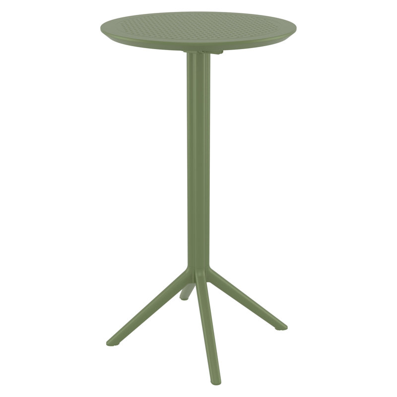 Table bistro pliable en plastique pour 2 personnes Elodie, Vert olive, H 42,5 po x l 23,6 po x L 23,6 po