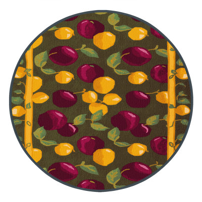 Washable Plumcot Fruits Area Rug