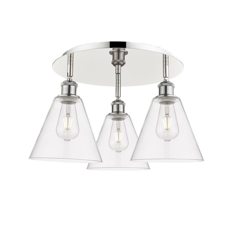 Plafonnier encastré Berkshire, Transparent, Nickel poli