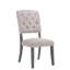 Chaises d'appoint 2 - Lin beige et gris, dossier haut, structure stable en lin 2 pièces, confortable, confortable