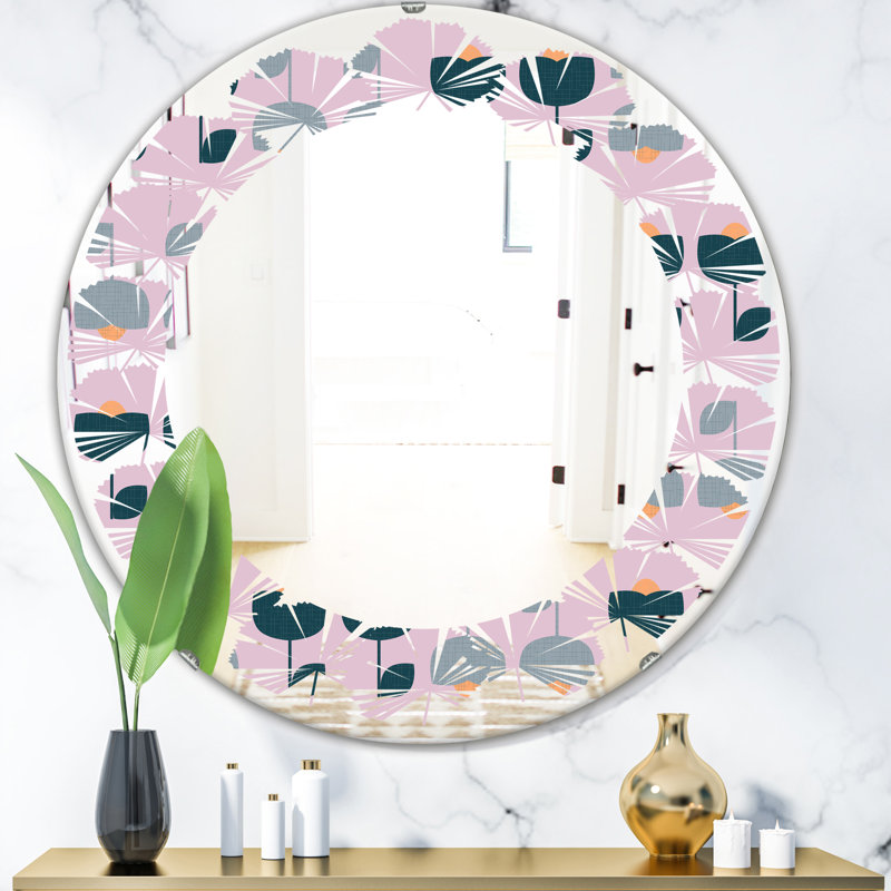 Miroir mural Leaves, H 31,5 po x l po, Feuilles à motif floral XIII