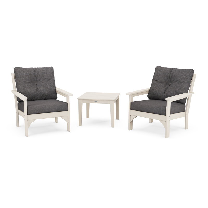 Vineyard 3-Piece Deep Seating Set, Sand, Spa