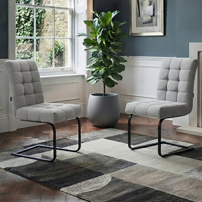 Agamemnon Dinning Chair 2pack Light Grey Fabric