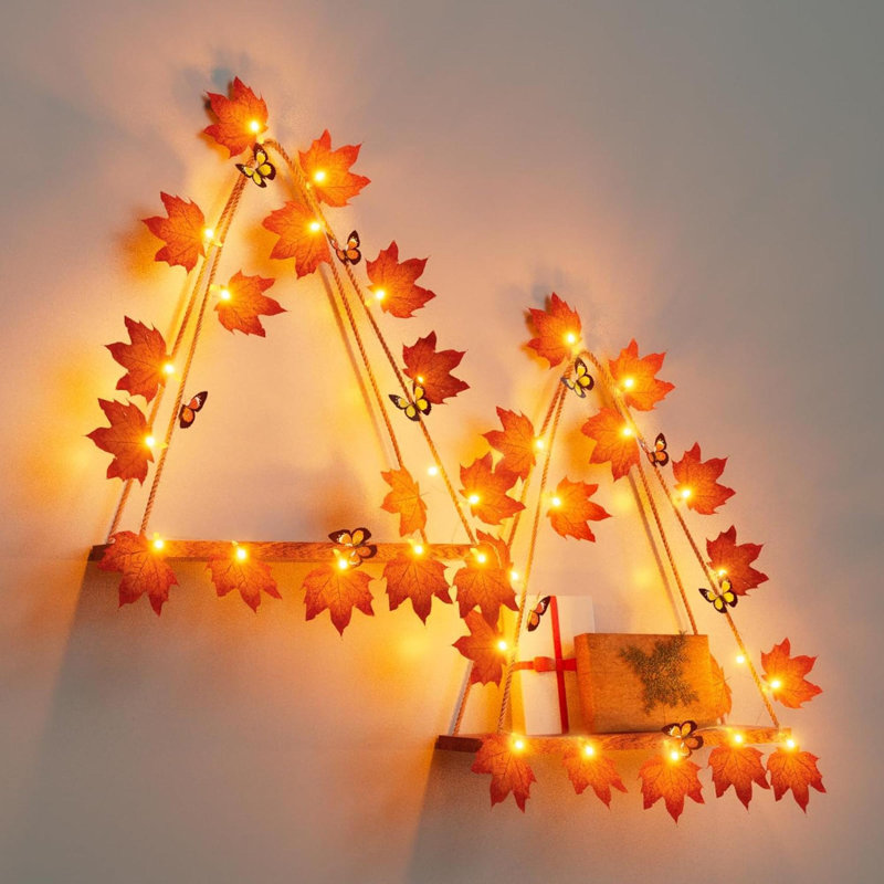 Jianni 2 Piece Triangle Wood Floating Shelf with Light(s)