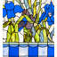 38.75" Wide X 33.5" High Iris Stained Glass Window