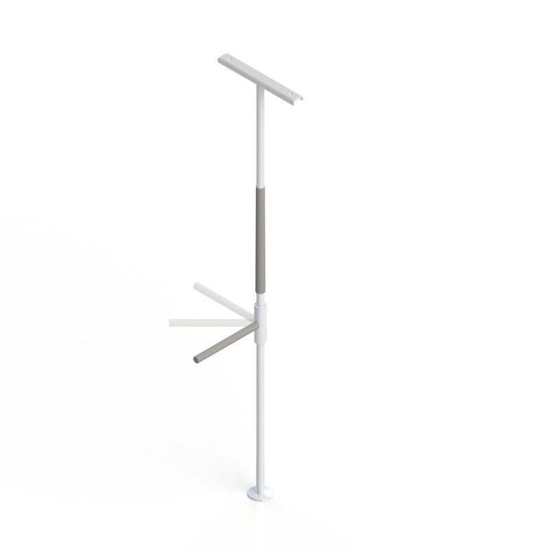 HEALTHCRAFT SuperBar Bariatric HD, (8-Feet) Trasfer Pole with Pivoting Grab Bar (16"), Tension-Mounted Floor to Ceiling Safety Pole for Bedroom, Bathroom and Living Spaces (450 Lbs. Capacity)
