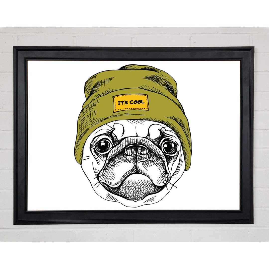 Leinwandbild Pug Life Beanie