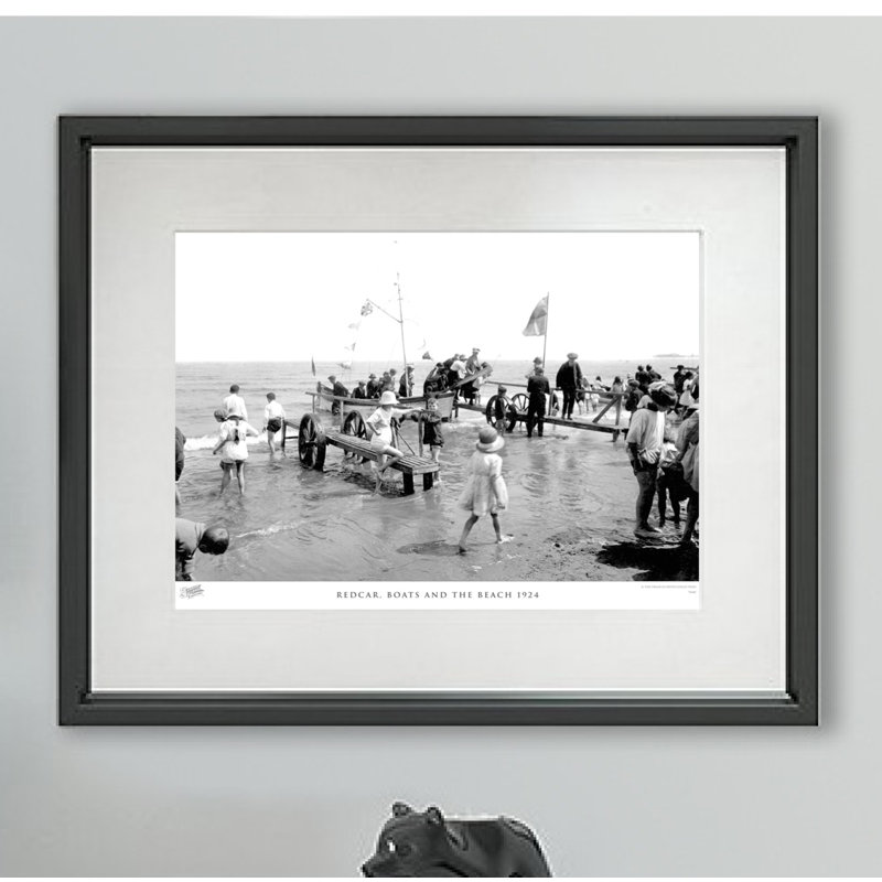 Redcar, Boats And The Beach 1924 - Single Picture Frame Print, 40cm H x 50cm W x 2.3cm D