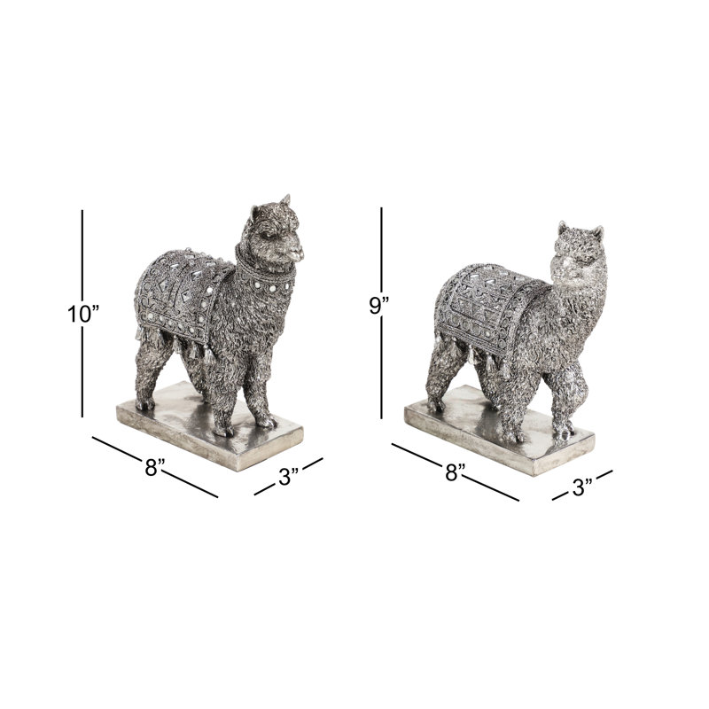 Ensemble de figurine texturé en résine llama 2 pièces Debbi