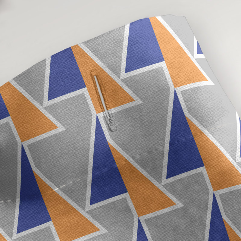 Rideau de douche à flèches décalées, Bleu / Orange