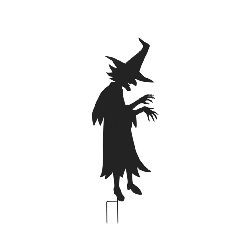 Enseigne de jardin de jardin en métal Cut around a chaudron Witches