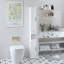 Grande armoire de rangement pour salle de bain avec tablettes réglables