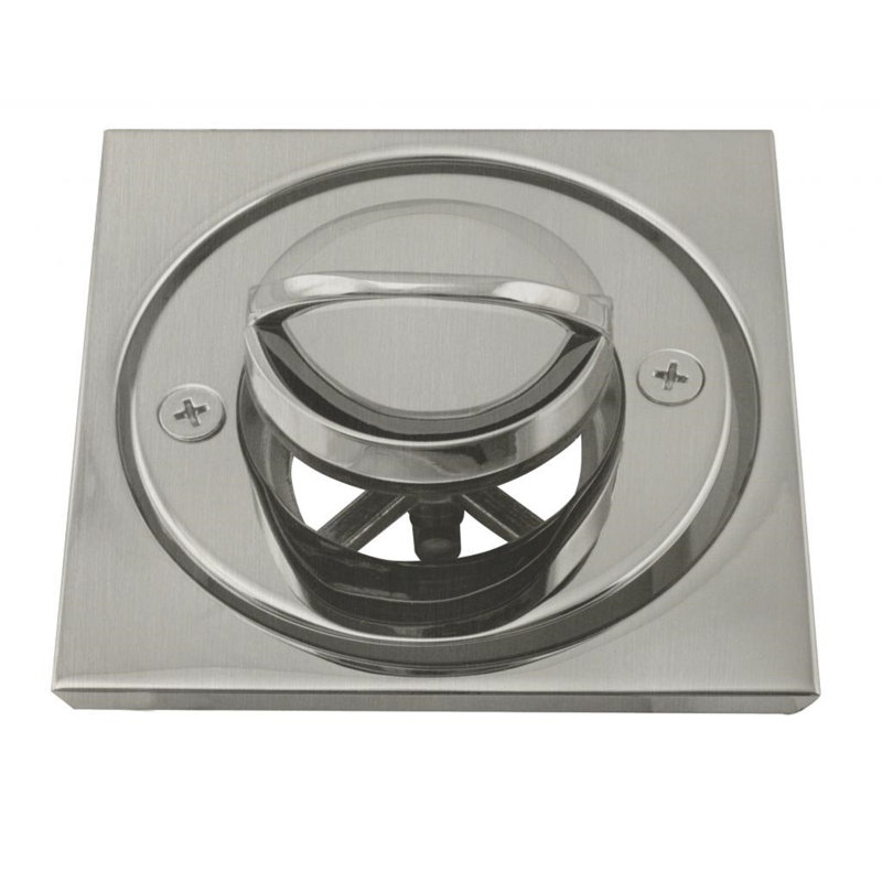 3-9/16" Roman Bathtub Drain Trim with U-Shaped Flip Up Pull Handle and 4-1/4" Tile Square, Satin Nickel