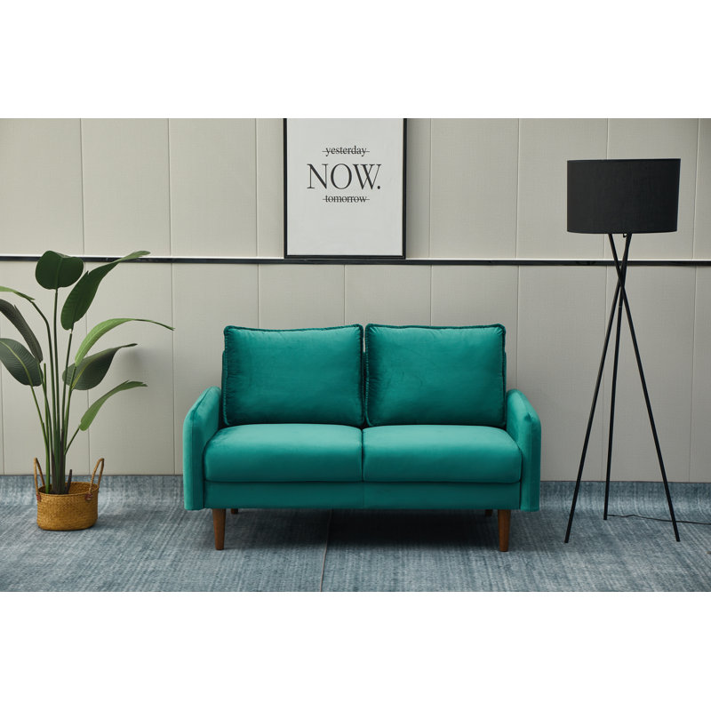 Emteas 57.3'' Velvet Loveseat, Green Velvet