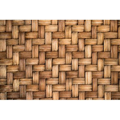 Brown Wooden Weave - Wrapped Canvas Print