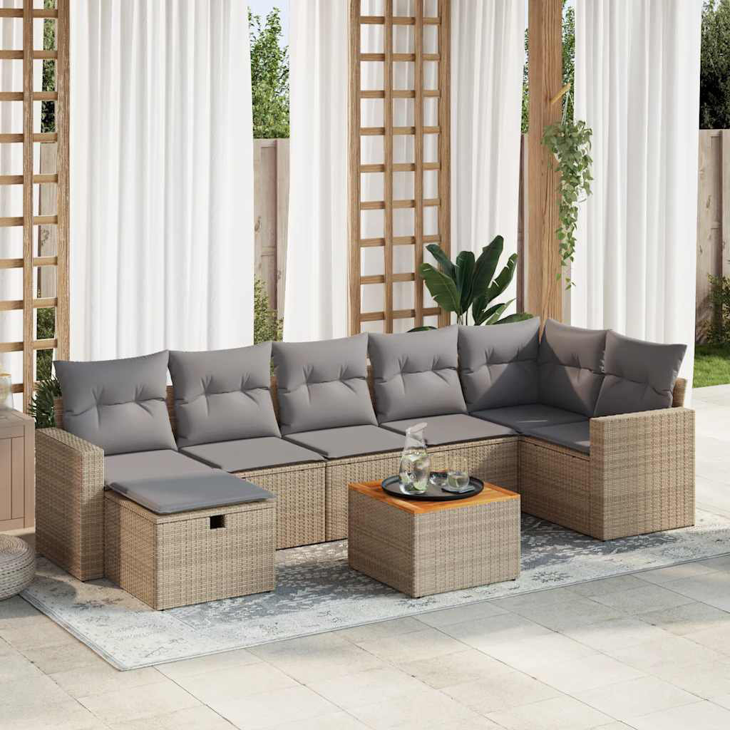 Vidaxl 8-Tlg. Garten-Sofagarnitur Mit Kissen Grau Poly Rattan