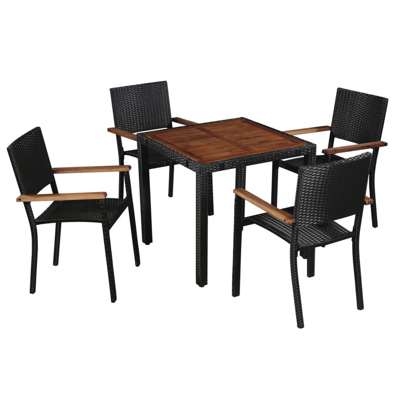 Kaelyn 4 - Person Acacia Patio Dining Set with Square Table
