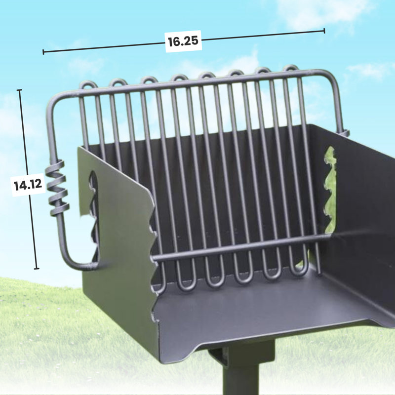 Pilot Rock CBP-135 Park Style Outdoor BBQ Charcoal Grill with Swivel, 2 Pack