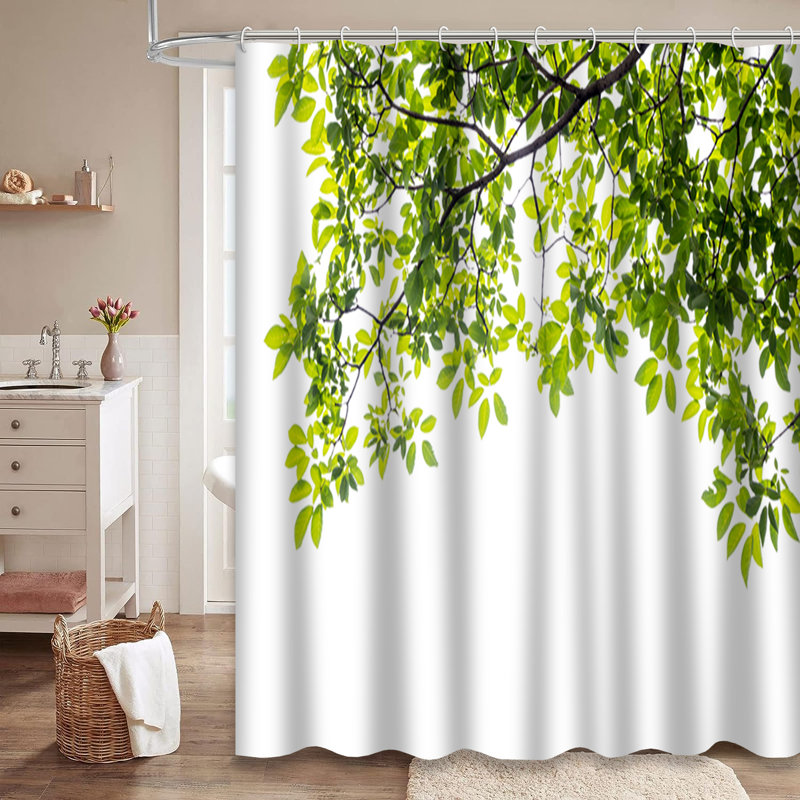 Rideau de douche Green Leaf Branches, L 72 po x l 72 po